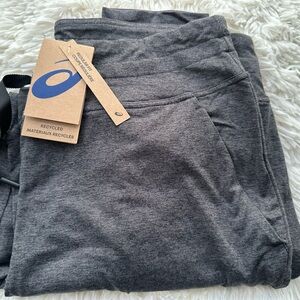 New Women ASICS Gray Joggers with Pockets size XL